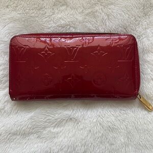 LV Vernis Enamel Patent Leather zippy Zip Around Long wallet